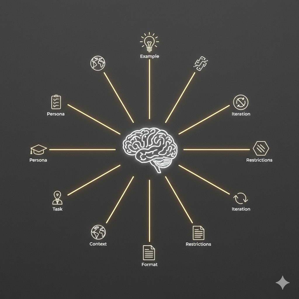 Imagem de destaque para o artigo Os 7 Pilares do Prompt Perfeito: O Método para Deixar de Ter Respostas Genéricas da IA