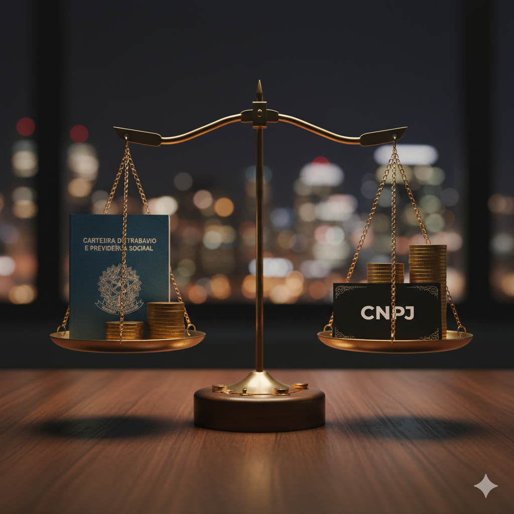 Imagem de destaque para o artigo CLT ou PJ: Qual o Melhor Caminho Para Sua Carreira e Suas Finanças?