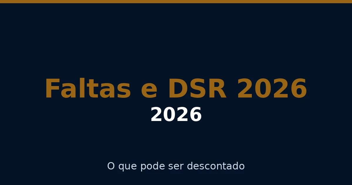 Faltas e DSR: O Que Pode Ser Descontado (Guia 2026)